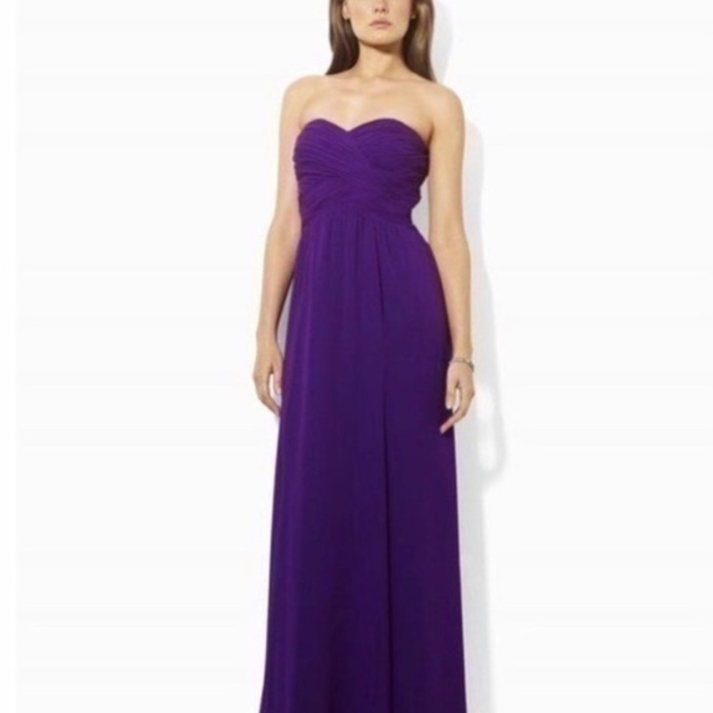 Elegant Purple Strapless Dress